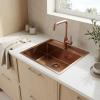 Pure.Sink Luxion Copper sink 51x50 cm Tapwing with tap hole PLX5150T-62